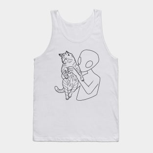 Alien Holding a Cat Tank Top